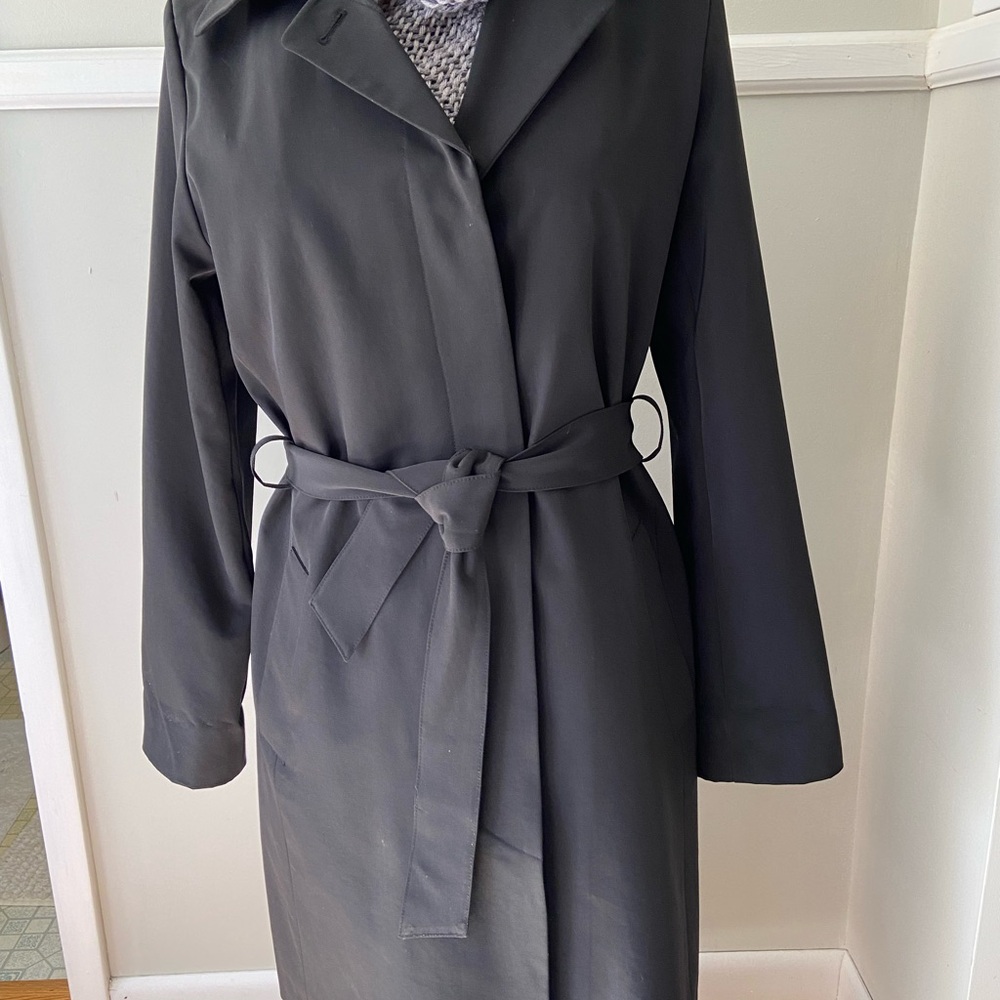 Classic Black Belted Trench Coat